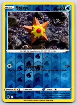 Staryu - Reverse Holo - Brilliant Stars Pokemon 151 Card NM - Image 1