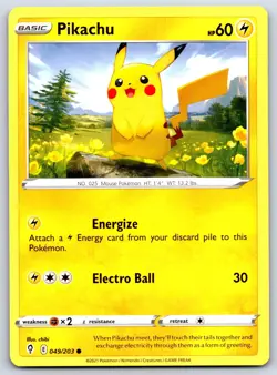Pikachu - Evolving Skies 049/203 Pokemon 151 Card NM - Image 1