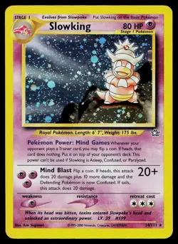 Pokemon Card Neo Genesis Slowking 14/111 Rare Unlimited Holo - Image 1
