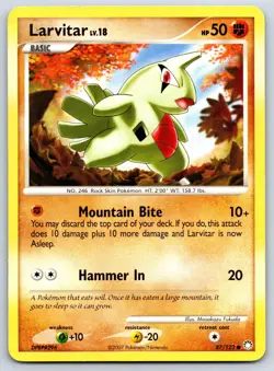 Larvitar - DP Mysterious Treasures 87/123 Masakazu Fukuda Pokemon Card LP - Image 1