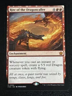 MTG Foundations Rite of the Dragoncaller 0092 NM Mythic - Image 1