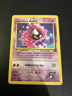 Sabrina’s Gastly 97/132 Gym Challenge Unlimited 2000 Pokemon Card Common NM - Image 1