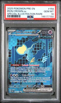 Pokemon TCG Iron Crown ex 158/131 2025 PRE Special Illustration Rare - PSA 10 - Image 1