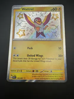 Pokemon TCG Wattrel Scarlet & Violet: Paldean Fates 145/091 Holo Shiny Rare - NM - Image 4