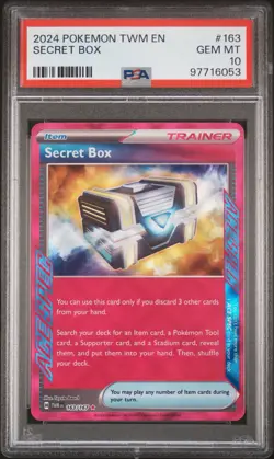 2024 POKEMON TWM EN-TWILIGHT MASQUERADE #163 SECRET BOX PSA 10 - Image 1