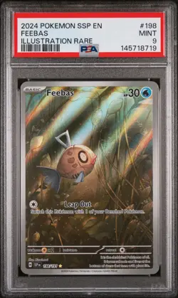 2024 Pokemon Ssp En-Surging Sparks #198 Feebas Illustration Rare PSA 9 - Image 1