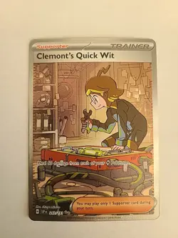 Pokemon 2024 Surging Sparks Clemont's Quick Wit 243/191 SIR NM - Image 1