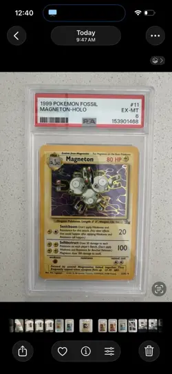 1999 Pokemon Fossil Magneton Holo #11 PSA 6 EX-MT – Vintage WOTC Holographic - Image 1