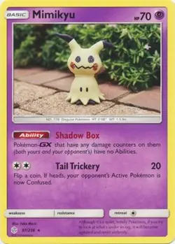 NM-Mint Mimikyu - 97/236 - Rare Pokemon Cosmic Eclipse - Image 1