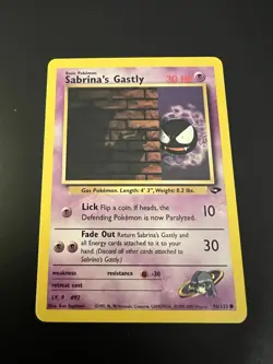 Sabrina’s Gastly 96/132 Gym Challenge Unlimited 2000 Pokemon Card Common NM - Image 1