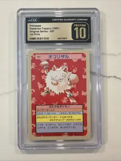 1997 Pokemon Topsun Blue Back Original Series Primeape 057 CGC PRISTINE 10 POP 1 - Image 1