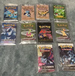 Pokemon TCG 1st Edition Sealed Booster Packs Lot of 10 Vintage Sets - Image 1