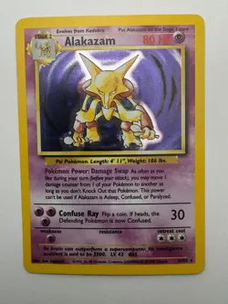 Alakazam 1/102 Holo Rare Base Set Unlimited Pokemon Near Mint - Image 1