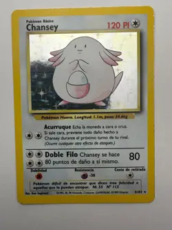 Chansey 3/102 Holo Base Set Unlimited Pokemon Near Mint - Image 1
