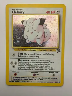 Clefairy 6/130 Holo Rare Base Set 2 Pokemon Near Mint - Image 1