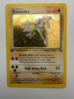 Hitmonlee 7/62 Fossil Pokemon 1st Edition Holo Near Mint - Image 1