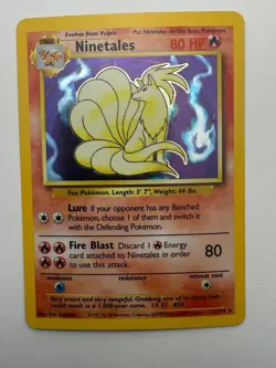 Ninetales 12/102 Holo Rare Base Set Unlimited Pokemon Near Mint - Image 1