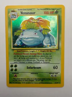 Venusaur 15/102 Holo Rare Base Set Unlimited Pokemon Near Mint - Image 1