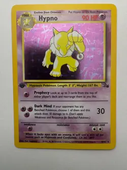 Hypno 8/62 Rare Fossil Pokemon 1st Edition Holo Near Mint - Image 1