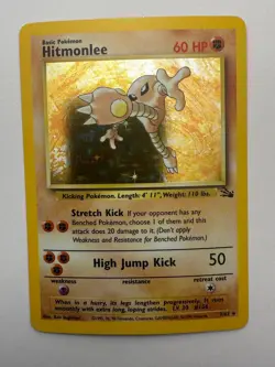 Hitmonlee 22/62 Holo Rare Fossil Pokemon Unlimited Near Mint - Image 1