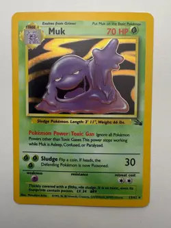 Muk 13/62 Fossil Pokemon Unlimited Holo Near Mint - Image 1