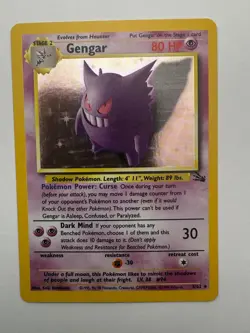Gengar 20/62 Rare Fossil Pokemon Unlimited Near Mint - Image 1