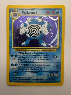 Poliwrath 13/102 Holo Rare Base Set Unlimited Pokemon Near Mint - Image 1