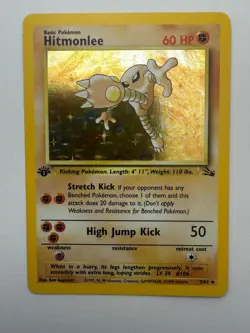 Hitmonlee 22/62 Holo Rare Fossil Pokemon 1st Edition Near Mint - Image 1