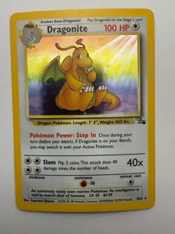 Dragonite 4/62 Fossil Pokemon Unlimited Holo Near Mint - Image 1