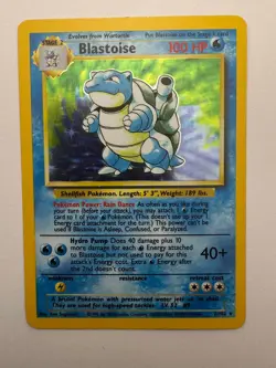 Blastoise 2/102 Holo Rare Base Set Unlimited Pokemon Near Mint - Image 1