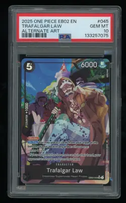 2025 One Piece EB02 Trafalgar Law Alternate Art 045 PSA 10 Anime 25th Collection - Image 1