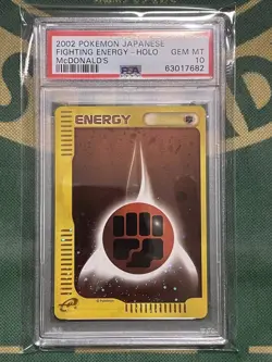 PSA10 Pokemon Card Fighting Energy McDonald’s Promo 2002 Holo - Image 1