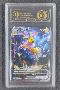 APH Black 10 2024 Pokemon TCG S-Chinese CSHC Jolteon VMAX 009/009 Full Art Holo - Image 1
