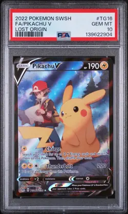 Pokemon Pikachu V Full Art 2022 SWSH Lost Origin #TG16 PSA 10 Gem Mint - Image 1