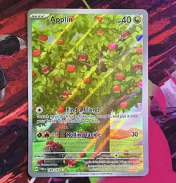 Pokemon Applin 185/167 Illustration Rare Full Art Holo Sv06 Twilight Masquerade - Image 1