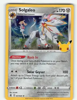 SOLGALEO 021/025 HOLO RARE CELEBRATIONS POKEMON HOLO NM - Image 2