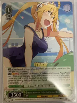 Dragon Maid Weiss Schwarz English KMD/W96-E026 RR Foil Tohru Swimsuit Pool - Image 1