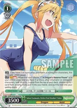 Dragon Maid Weiss Schwarz English KMD/W96-E026 RR Foil Tohru Swimsuit Pool - Image 2