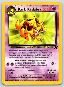 Dark Kadabra - Team Rocket 39/82 Pokemon Card LP - Image 1