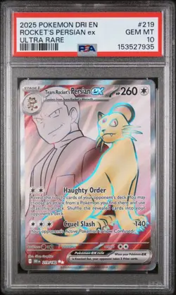 Pokemon Team Rocket's Persian ex Destined Rivals #219 Graded Card PSA 10 - Image 1