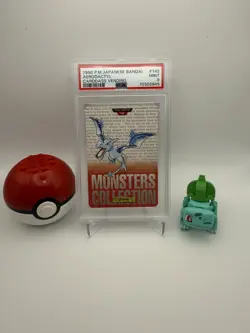 PSA 9 Aerodactyl Carddass Vending Bandai Japanese 1996 Pokemon Card #142 Red - Image 3