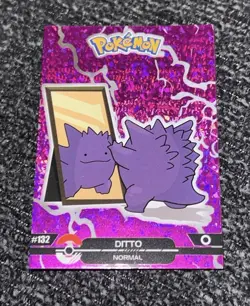 Ditto #132 - Crystal Holo Box Hit - Crystal Dark Black - Pokemon Card RARE NM - Image 1