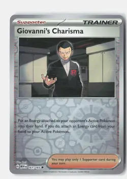 Giovanni's Charisma Reverse Holo 161/165 Uncommon 151 Pokemon Near Mint - Image 1