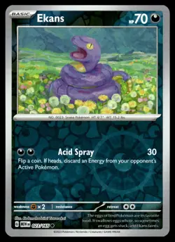EKANS - 023/165 - POKEMON 151 MEW ENGLISH - REVERSE HOLO - NM - Image 1