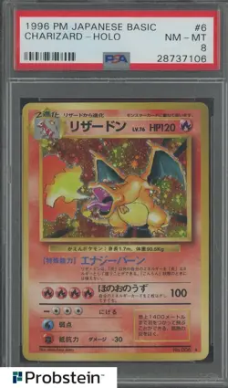 1996 Pokemon Japanese Basic Charizard - Holo #6 PSA 8 NM-MT - Image 1