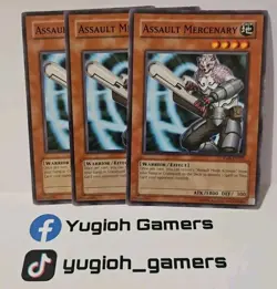 YUGIOH ASSAULT MERCENARY X3 COMMON LIGHT PLAYED CRMS - Image 1