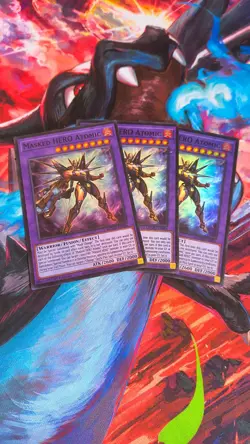 3X Yugioh Masked HERO Atomic MZMU-EN016 Super Rare 1st Edition NM - Image 1