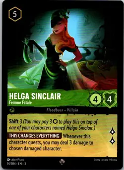 Disney Lorcana Helga Sinclair - Femme Fatale Into the Inklands Free Shipping! - Image 1