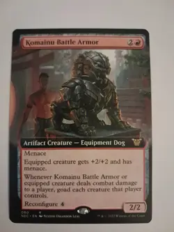 Komainu Battle Armor Extended Art NM Kamigawa Commander MTG Magic the Gathering - Image 1