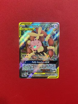 Mega Lopunny & Jigglypuff GX Alternate Art 226/236 Cosmic Eclipse Pokemon Card - Image 1